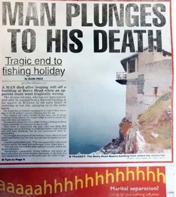 Man plunges to death